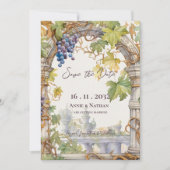 Rustieke Chic Grapevine-geïnspireerde wijnmakerij Save The Date (Voorkant)