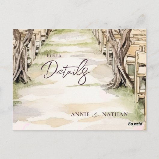 Rustieke Chic Grapevine Vineyard Wedding Details Briefkaart (Achterkant)