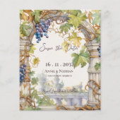 Rustieke Chic Grapevine Wine Wedding Save the Date (Voorkant)