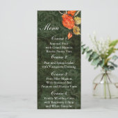 Rustieke Chic Green Roos bruiloft Menu (Staand voorkant)