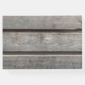 Rustieke Chic Grijs Barnwood Bruiloft Gastenboek (Achterkant)