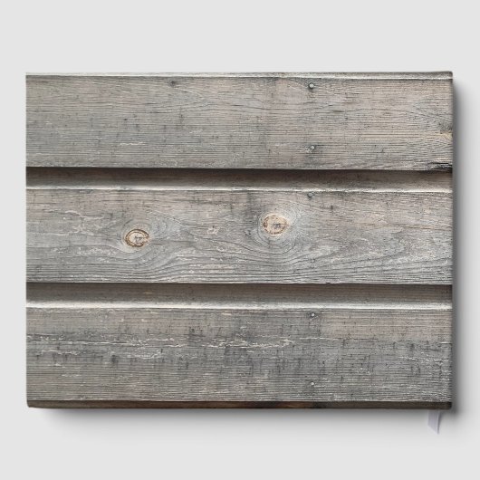 Rustieke Chic Grijs Barnwood Bruiloft Gastenboek (Achterkant)