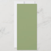 Rustieke Chic Groene Huwelijksmenu Kaart (Achterkant)