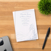 Rustieke Chic Handgetekend Koppel Stofblauw Huweli