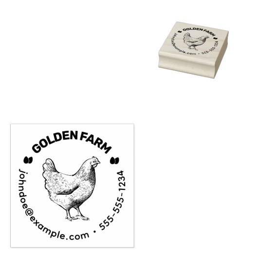 Rustieke Chic Hen Egg Stamp Rubberstempel (Gestempeld)