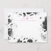 Rustieke Chic Koe Print Hot Pink gepersonaliseerd Notitiekaartje (Voorkant)
