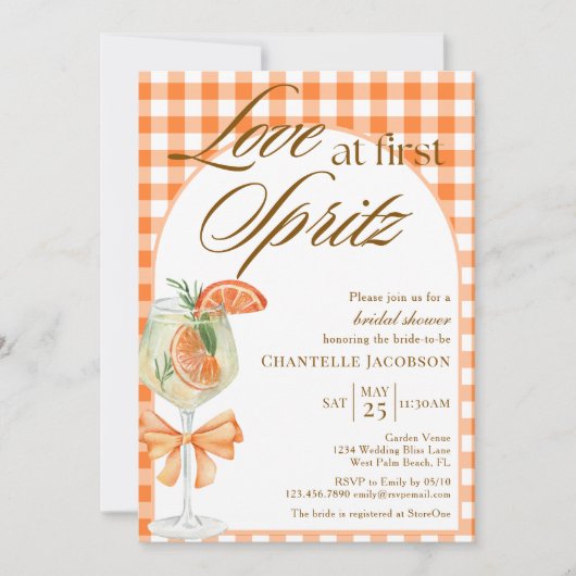 Rustieke Chic Love op het eerste Spritz Vrijgezell Kaart (Voorkant)