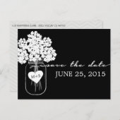 Rustieke Chic Mason Jar bruiloft Save the Date Aankondigingskaart (Voorkant / Achterkant)