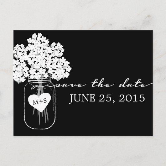 Rustieke Chic Mason Jar bruiloft Save the Date Aankondigingskaart (Voorkant)