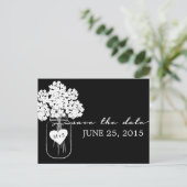 Rustieke Chic Mason Jar bruiloft Save the Date Aankondigingskaart (Staand voorkant)
