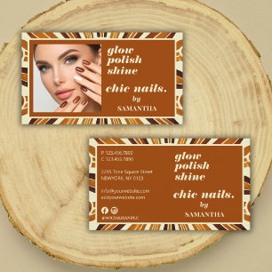 Rustieke Chic Nail Salon Bedrijfsfoto Visitekaartje