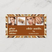 Rustieke Chic Nail Salon Zakelijke Fotocollage Visitekaartje (Voorkant)