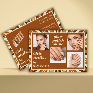 Rustieke Chic Nail Salon Zakelijke Fotocollage Visitekaartje