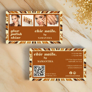 Rustieke Chic Nail Salon Zakelijke Fotocollage Visitekaartje