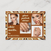 Rustieke Chic Nail Salon Zakelijke Fotocollage Visitekaartje (Voorkant)