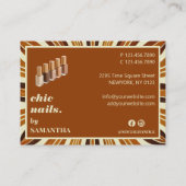 Rustieke Chic Nail Salon Zakelijke Fotocollage Visitekaartje (Achterkant)