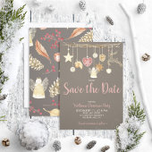 Rustieke Chic Natuurlijke Kerstmis Partij Save the Save The Date
