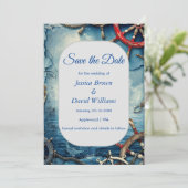 Rustieke Chic Nautical Wedding Save the Date Kaart (Staand voorkant)