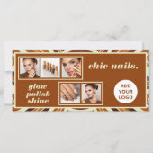 Rustieke Chic Photo Collage Nail Salon Gift Vouche (Voorkant)