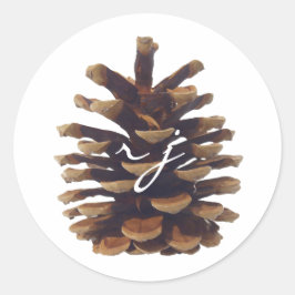 Rustieke Chic Pine Cone Bruiloft Sticker