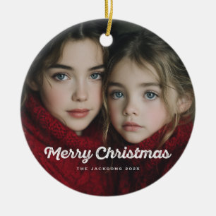Rustieke Chic Prettig Kerstmis Ontwerp Keramisch Ornament