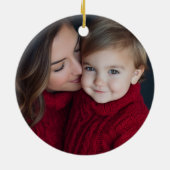 Rustieke Chic Prettig Kerstmis Ontwerp Keramisch Ornament (Achterkant)