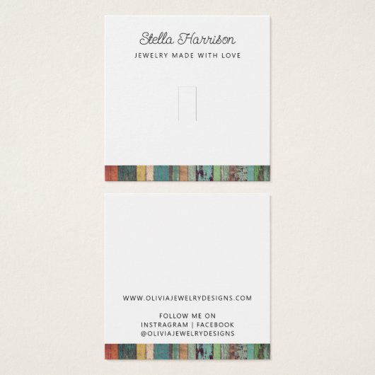 Rustieke Chic Ring Sieraden Display Kaart (Voorkant /achterkant)