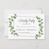 Rustieke Chic Sage Green Eucalyptus RSVP kaart (Voorkant)
