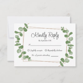 Rustieke Chic Sage Green Eucalyptus RSVP kaart