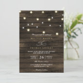 Rustieke Chic Schuur Hout Elegante QR Code Bruilof Kaart (Staand voorkant)