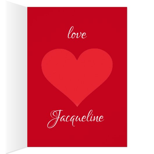Rustieke Chic Script Naam Rode Valentijnsdag Kaart (Binnen (Rechts))