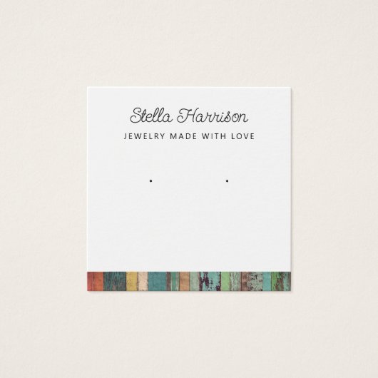 Rustieke Chic Stud Oorbel Sieraden Display Kaart (Voorkant)