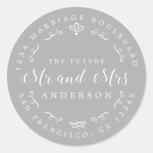 Rustieke Chic Toekomstige Mijnheer Mevrouw Trouw R Ronde Sticker