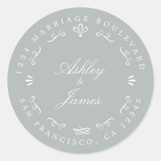 Rustieke Chic Toekomstige Mr Mevrouw Trouw Retoura Ronde Sticker (Voorkant)