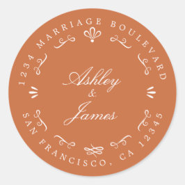 Rustieke Chic Toekomstige Mr Mevrouw Trouw Retoura Ronde Sticker