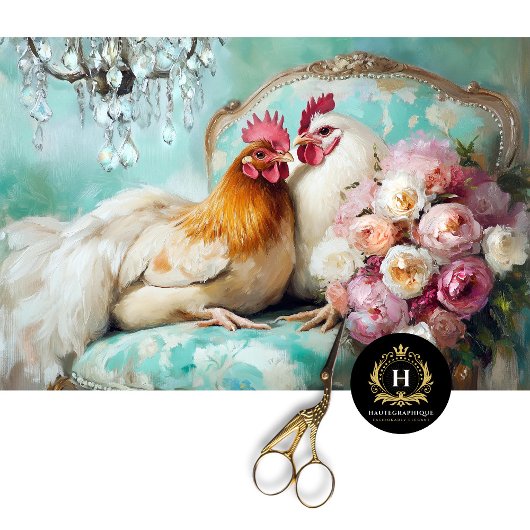 Rustieke Chic Trouwkippen Decoupage Tissuepapier