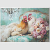 Rustieke Chic Trouwkippen Decoupage Tissuepapier (Voorkant)