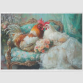 Rustieke Chic Trouwkippen Meubelen Decoupage Tissuepapier (Voorkant)