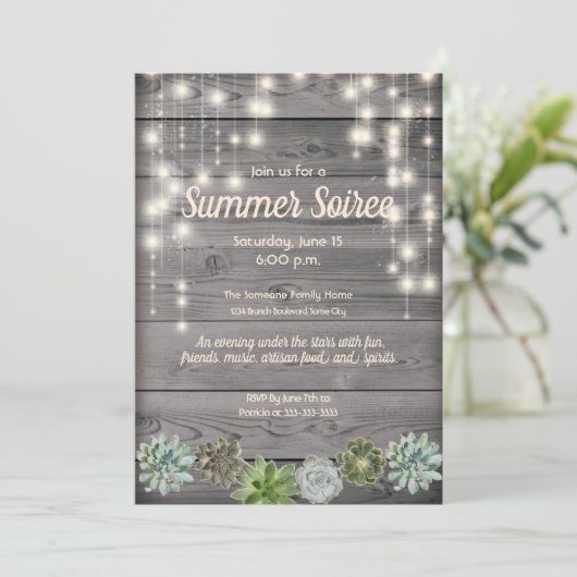 Rustieke Chic Uitnodiging (Staand voorkant)