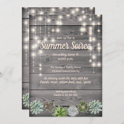 Rustieke Chic Uitnodiging (Voorkant / Achterkant)