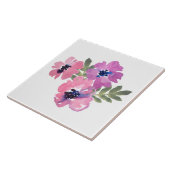 Rustieke Chic Waterverf Bloem Roze Wit Tegeltje (Zijkant)
