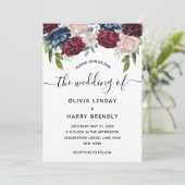 Rustieke Chic Waterverf Bloemen Bruiloft Kaart (Staand voorkant)