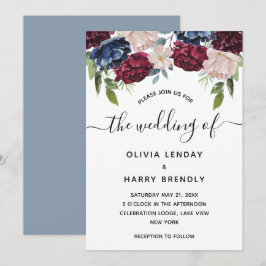 Rustieke Chic Waterverf Bloemen Bruiloft Kaart