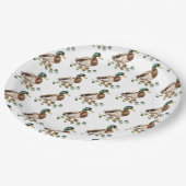 Rustieke Chic Waterverf Mallard Duck Papieren Bordje (Gekanteld)