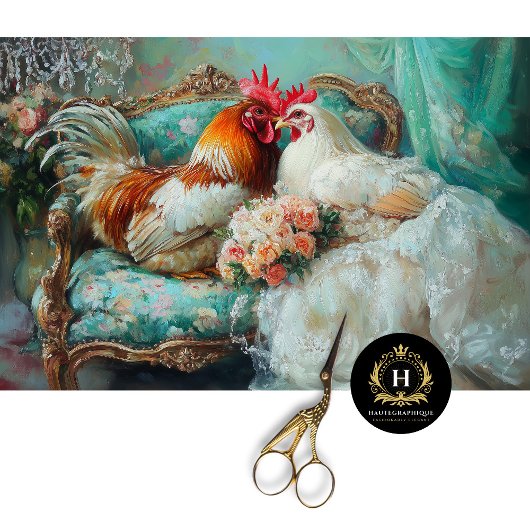 Rustieke Chic Wedding Chickens Decoupage Tissuepapier