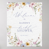 Rustieke Chic Wilde Bloemen Bruidsdiner Welkom Poster (Voorkant)