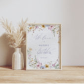 Rustieke Chic Wilde Bloemen Bruidsdiner Welkom Poster