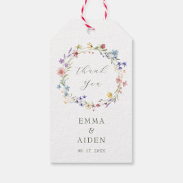 Rustieke Chic Wildflower Krans Tuin bruiloft Cadeaulabel