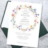 Rustieke Chic Wildflower Krans Tuin bruiloft Kaart