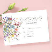 Rustieke Chic Wildflowers Garden Wedding RSVP Kaartje
